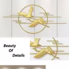 Arte mural de metal Divine Goldenbird - 120 x 55 cm