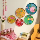 Platos de pared de hierro pintados a mano de Cachemira - Juego de 5