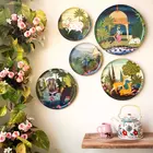 Divine Pastel Iron Wall Plates Set (Set of 5)