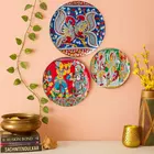 Indian Ocean Iron Wall Plates Set of 5 - Multicolor
