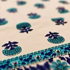 CORAL SLUB Opalblå blommig bomullsduk (1,5 x 2,25 m)