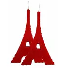 SKP Decor Parisian Romance Eiffel Tower Soy Wax Candle Pair - Red Rose (Set of 2)