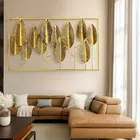 Divine Dazzle Metal Wall Art - 114x76cm Golden Leaves