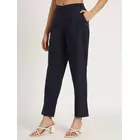 Navy Blue Cotton Twill Pants - Comfortable & Versatile