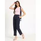 Navy Blue Cotton Twill Pants - Comfortable & Versatile