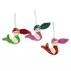 Dancing Mermaids Wool Christmas Ornaments - Set of Three