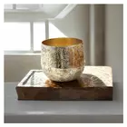 Handmade Silver and Gold Decorative Bowl - Elegant Home Decor Centerpiece