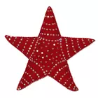 Red Wool Star Christmas Tree Topper - Handcrafted Festive Decor