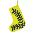 Handcrafted Wool Christmas Stocking - 17.75" - Lime Green, Dark Green & Brown