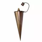 Paramount Trading Iron Hanging Cone-Shaped Oil Lamp - Wood/Gold