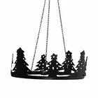 Black Iron Tree-Design Hanging Chandelier
