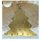 Mango Wood & Gold Aluminium Christmas Tree Hanging Ornament