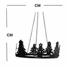 Black Iron Tree-Design Hanging Chandelier