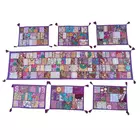 Handcrafted Khambadiya Patchwork Table Runner Set - 7 Piece Cotton Dining Decor