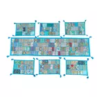 Handcrafted Khambadiya Patchwork Table Runner Set - 7 Piece Cotton Dining Decor