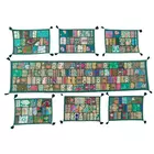 Handcrafted Khambadiya Patchwork Table Runner Set - 7 Piece Cotton Dining Decor