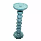 Candelabro de hierro color aguamarina de inspiración vintage - 4,3 x 10,6 x 4,3 pulgadas