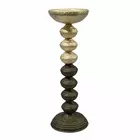Vintage-Inspired Aqua Distressed Grey Iron Candle Holder - 4.3x18.1 cm