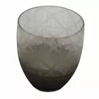 Votivkerzenhalter aus Glas mit Rautenmuster in Ombre-Optik in Bernstein und Grau
