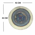 Handcrafted Burnt Blue Glazed Iron Decorative Platter - 41cm