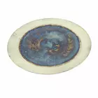 Handcrafted Burnt Blue Glazed Iron Decorative Platter - 41cm