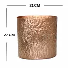 Textured Copper Metal Cylinder Planter Pot - Elegant Home Decor
