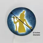 Krishna LED Wall Art - 12 Inch Divine Flute Silhouette with Backlit Glow