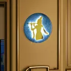 Krishna LED Wall Art - 12 Inch Divine Flute Silhouette with Backlit Glow