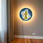 Krishna LED Wall Art - 12 Inch Divine Flute Silhouette with Backlit Glow