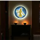 Krishna LED Wall Art - 12 Inch Divine Flute Silhouette with Backlit Glow