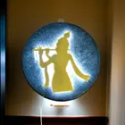 Krishna LED Wall Art - 12 Inch Divine Flute Silhouette with Backlit Glow