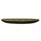 Black Gold Aluminium Boat Shaped Tea Light Holder - Vintage Style