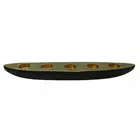 Black Gold Aluminium Boat Shaped Tea Light Holder - Vintage Style