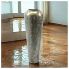 Distressed Metallic Oval Planter - Silver & Gold Speckled Vase
