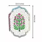 White Handcrafted Floral Wall Art with Mirror Embellishments on MDF Wood