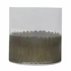 Vintage Black & Gold Ribbed Glass Diwali Ornament - Teardrop Shape