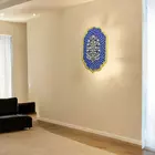 Blue Handcrafted Floral Wall Art with Mirror Embellishments - MDF Wood