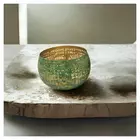 Brings Artisan Green Decorative Bowl - Handcrafted Sand-Casted Centerpiece