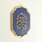 Blue Handcrafted Floral Wall Art with Mirror Embellishments - MDF Wood