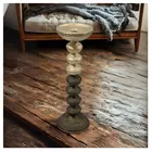 Vintage-Inspired Aqua Iron Candle Holder - Gold & Black, 4.3X10.6X4.3 inch
