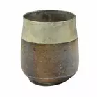 Vintage Two-Tone Metal Cup - Bronze & Cream Rustic Decorative Candle Holder