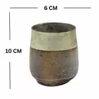 Vintage Two-Tone Metal Cup - Bronze & Cream Rustic Decorative Candle Holder