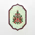 Beige Handcrafted Floral Wall Art - Wooden Plaque with Mirror Accents