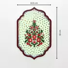 Beige Handcrafted Floral Wall Art - Wooden Plaque with Mirror Accents