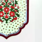 Beige Handcrafted Floral Wall Art - Wooden Plaque with Mirror Accents