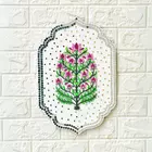 White Handcrafted Floral Wall Art with Mirror Embellishments on MDF Wood