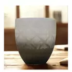 Votivkerzenhalter aus Glas mit Rautenmuster in Ombre-Optik in Bernstein und Grau