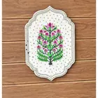 White Handcrafted Floral Wall Art with Mirror Embellishments on MDF Wood