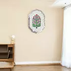 White Handcrafted Floral Wall Art with Mirror Embellishments on MDF Wood