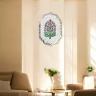 White Handcrafted Floral Wall Art with Mirror Embellishments on MDF Wood